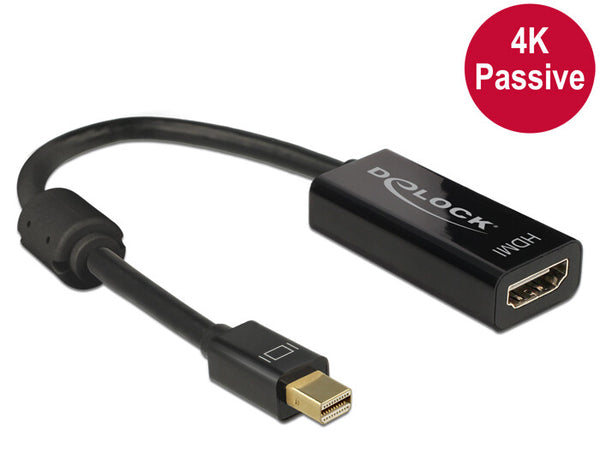 DeLOCK 62613 videokabel adapter 0,2 m Mini DisplayPort HDMI Type A (Standard) Sort