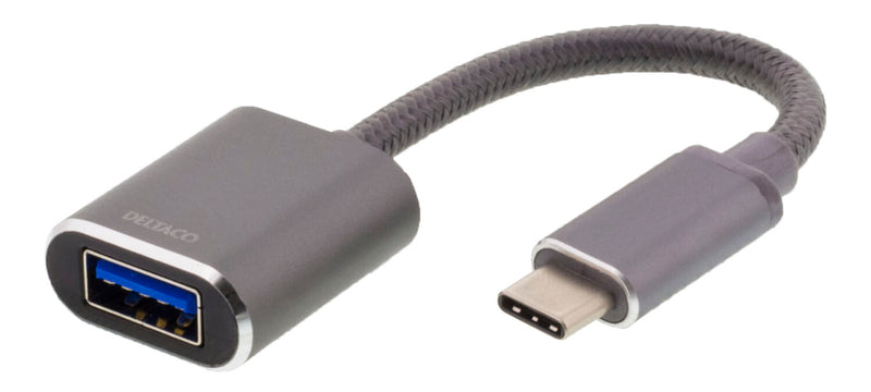 Deltaco USBC-1279 USB-kabel USB 3.2 Gen 1 (3.1 Gen 1) 0,1 m USB A Sort
