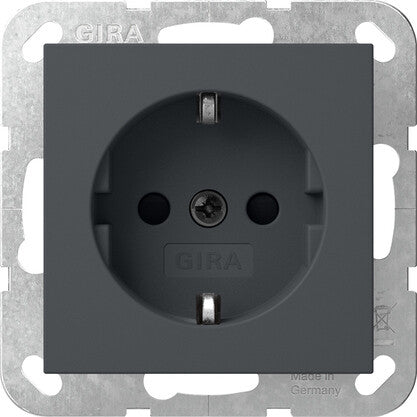 GIRA System 55 stikkontakt Schuko Anthracit