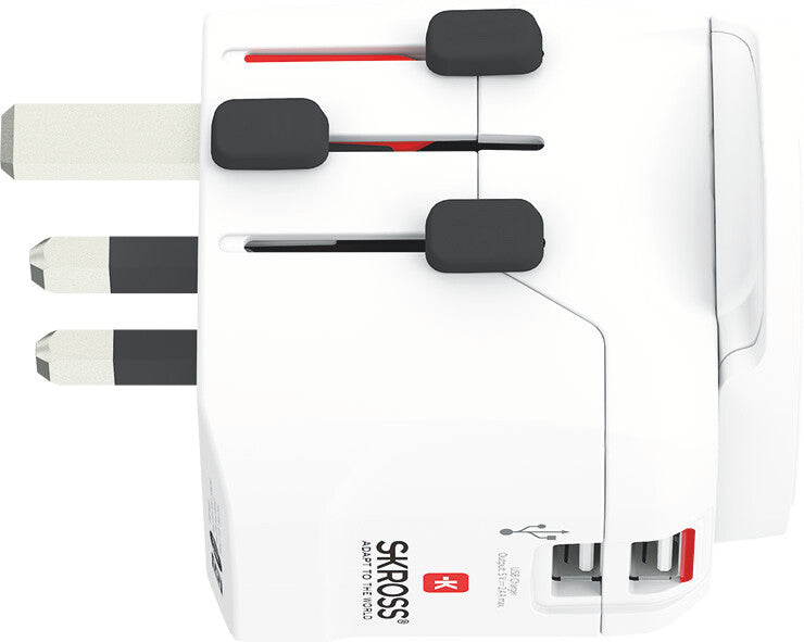 Skross PRO Light USB (2xA) - World Hvid