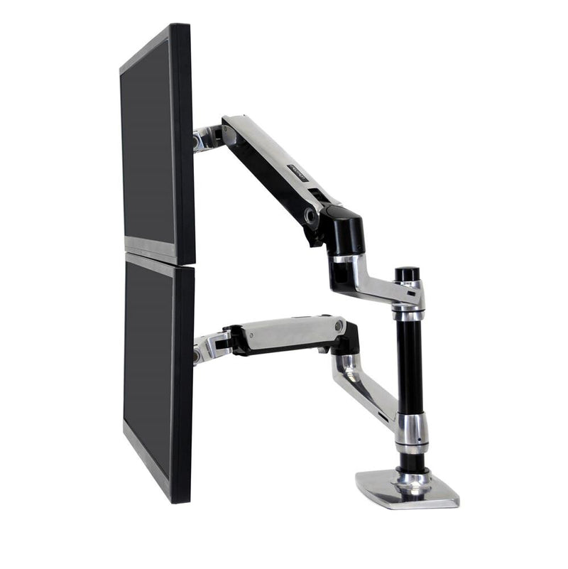 Ergotron LX Series Dual Stacking Arm 61 cm (24") Skrivebord Sølv