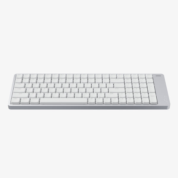 Lofree Flow 2 100 tastatur Universel USB + RF Wireless + Bluetooth QWERTY Sølv, Hvid