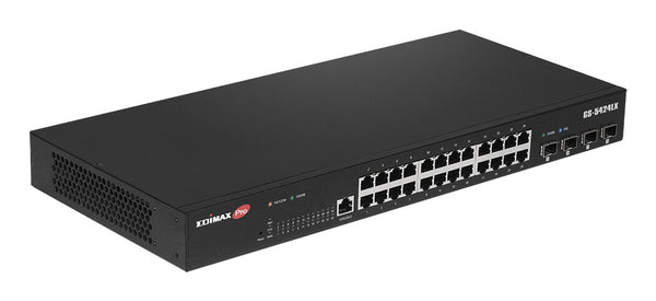 Edimax Pro GS-5424LX: 24 Port Smart Switch Administreret L2 Gigabit Ethernet (10/100/1000) 1U Sort