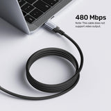 UNITEK C14110GY-2M USB-kabel USB 3.2 Gen 1 (3.1 Gen 1) USB C 0,48 Gbit/sek. 240 W Sort
