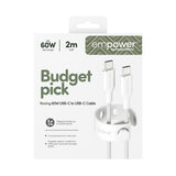 PanzerGlass empower™ by ® Racing 60W USB-C to USB-C Kabel | USB 2.0 | 2M | Silver White