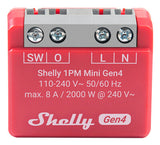 Shelly 1PM Mini Gen4 Intelligent kontakt Rød