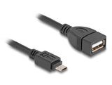 DeLOCK 83018 USB-kabel USB 2.0 0,11 m Micro-USB B USB A 0,48 Gbit/sek. Sort