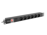 Lanberg PDU-06E-0200-BK strømforsyningsenhed (PDU) 6 AC stikkontakt(er) 1U Sort