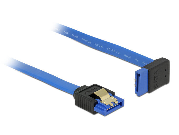 DeLOCK 84999 SATA-kabel 1 m SATA 7-pin Sort, Blå