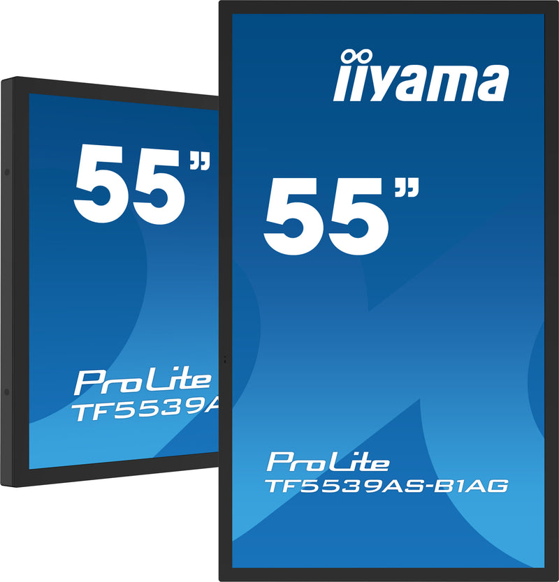 iiyama TF5539AS-B1AG skilte display Kiosk design 138,7 cm (54.6") LED 435 cd/m² 4K Ultra HD Sort Berøringsskærm Indbygget processer Android 11 24/7