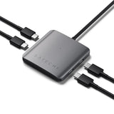 Satechi ST-H4CPDM interface hub USB Type-C 10000 Mbit/s Grå