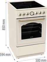 Gorenje GECS5B70CLI Fritstående komfur Elektrisk Keramisk Beige