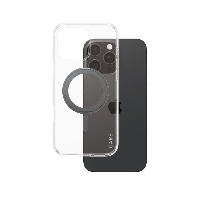 PanzerGlass CARE™ by ® Case Transparent m. Sort Kickstand & MagSafe iPhone 16 Pro Max