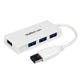 StarTech.com ST4300MINU3W interface hub USB 3.2 Gen 1 (3.1 Gen 1) Type-A 5000 Mbit/s Hvid