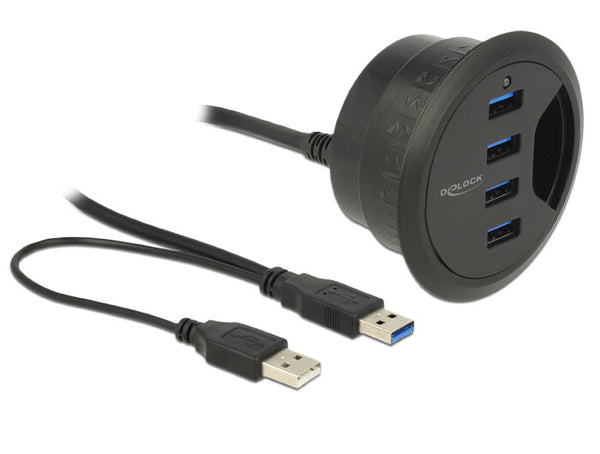 DeLOCK 62868 interface hub USB 3.2 Gen 1 (3.1 Gen 1) Type-A 5000 Mbit/s Sort