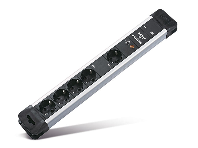 Bachmann 330.106 stikdåse 2 m 5 AC stikkontakt(er) Sort, Grå
