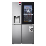 LG InstaView GSXV91PZAE side-by-side køle-fryseskab Fritstående 635 L Sort, Rustfrit stål