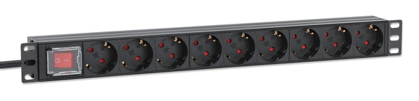 Intellinet 715133 strømforsyningsenhed (PDU) 9 AC stikkontakt(er) 1U Sort