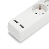 Entac ESE1.5G3-1.5-SW-USB stikdåse 1,5 m 3 AC stikkontakt(er) Indendørs Hvid