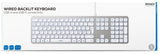 Deltaco Kablet lavprofil aluminiums tastatur med belysning og dual USB-A & USB-C forbindelse