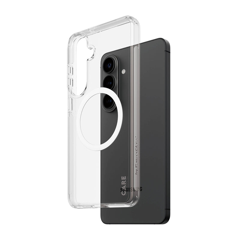 PanzerGlass CARE™ by ® Urban Explorer Case Transparant m. Hvid Qi Samsung Galaxy S26+