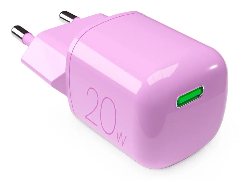 PURO PUFCMTCUSBC20WGPINK oplader til mobil enhed Smartphone, Tablet Lyserød Vekselstrøm Hurtig opladning Indendørs