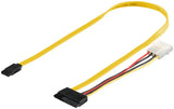 Goobay 68175 SATA-kabel SATA 7-pin SATA 7-pin + 15-pin Sort, Rød, Gul