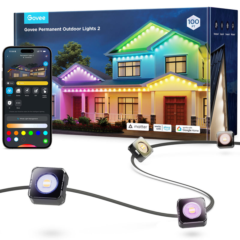 Govee Permanent Outdoor Lights 2 Intelligent væglampe Wi-Fi/Bluetooth