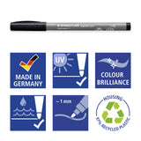 Staedtler Pigment Arts Intensiv Pen filtpen Sort 2 stk