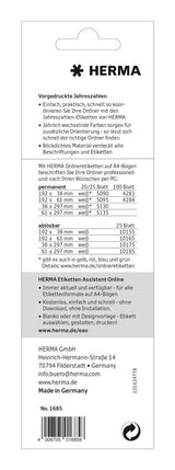 HERMA 1685 selvklæbende etiket Rektandel Permanent Rød 100 stk
