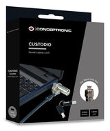 Conceptronic CUSTODIO02BNM kabellås Sort 1,8 m