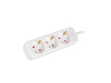 Lanberg PS0-03F-0150-W stikdåse 1,5 m 3 AC stikkontakt(er) Indendørs Hvid