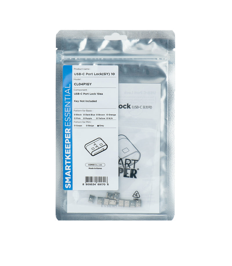 Smartkeeper CL04P1GY portblokering USB Type-C Grå Plast 10 stk