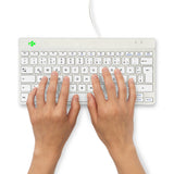 R-Go Tools Ergonomisk tastatur R-Go Compact Break, kompakt tastatur med pauseprogram, QWERTZ (DE), kablet, hvid