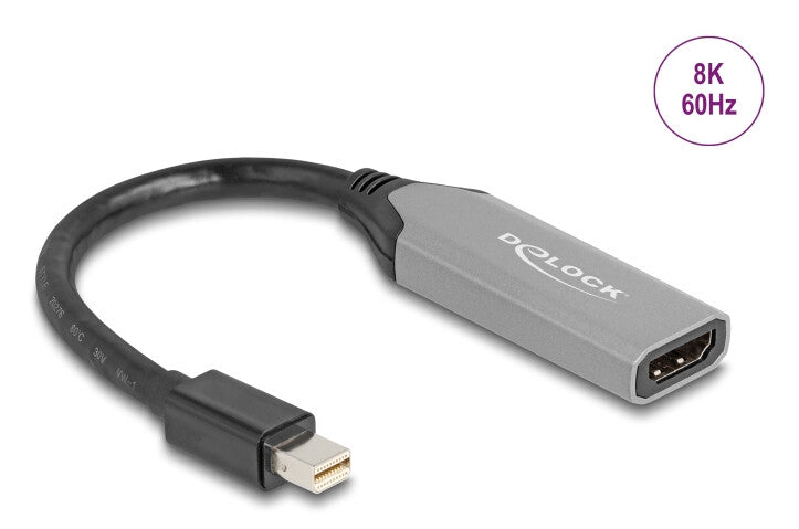 DeLOCK 64331 videokabel adapter 0,15 m Mini DisplayPort HDMI Sort, Grå