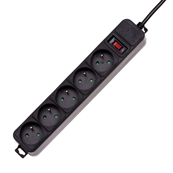 Akyga AK-SP-05B overspændingsbeskytter Sort 5 AC stikkontakt(er) 250 V 3 m