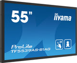 iiyama TF5539AS-B1AG skilte display Kiosk design 138,7 cm (54.6") LED 435 cd/m² 4K Ultra HD Sort Berøringsskærm Indbygget processer Android 11 24/7