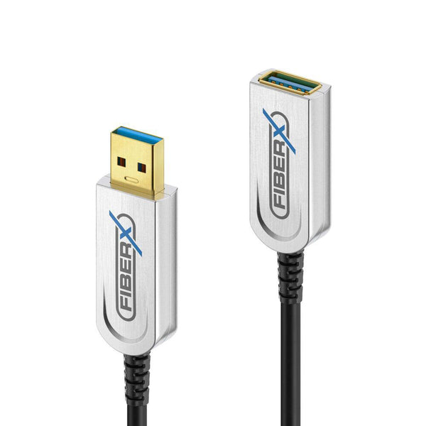 FiberX FX-I650-007 USB-kabel USB 3.2 Gen 1 (3.1 Gen 1) 7 m USB A 10 Gbit/sek. 4,5 W Sort, Sølv