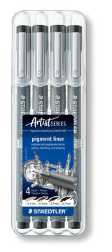 Staedtler pigment liner 308 fineliner Sort 4 stk