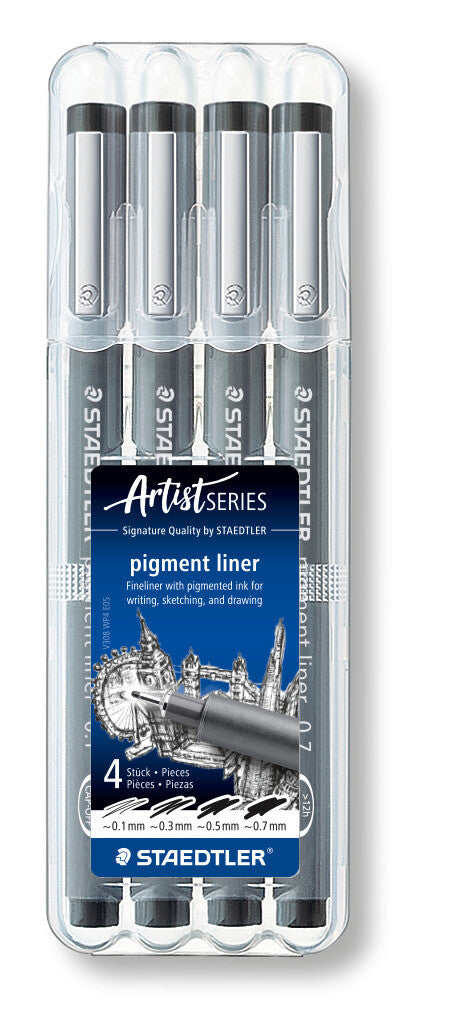 Staedtler pigment liner 308 fineliner Sort 4 stk