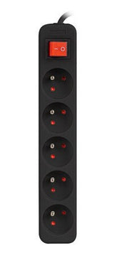 Lanberg PS1-05E-0150-BK stikdåse 1,5 m 5 AC stikkontakt(er) Indendørs Sort