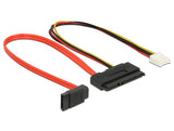 DeLOCK 0.3m, SATAIII 7p + Floppy 4p/SATAIII 22p SATA-kabel 0,3 m SATA 7-pin + Molex (4-pin) SATA 22-pin Sort, Rød
