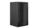 Lanberg WF01-6622-10B stativ 22U Vægmonteret stativ Sort