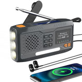 Extralink RADIO AWARYJNE BLUETOOTH SOLARNE Z KORBKA DYNAMO POWERBANK 4000MAH Z LATARKA SOS BT-4000 Bærbar Analog & digital Sort, Orange