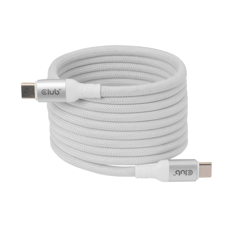 CLUB3D CLUB 3D USB-C Magnetic-Coil Cable White USB-kabel 2 m USB C 0,48 Gbit/sek. 240 W Hvid
