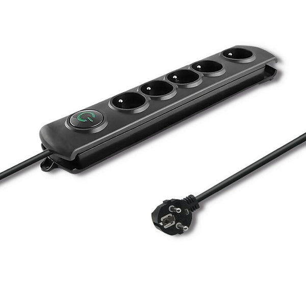 Qoltec 50271 overspændingsbeskytter Sort 5 AC stikkontakt(er) 230 V 3 m