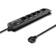 Qoltec 50271 overspændingsbeskytter Sort 5 AC stikkontakt(er) 230 V 3 m