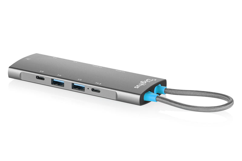 Digitus USB-C Docking Station, 9-Port mobil dockingstation Tablet/smartphone/laptop Grå