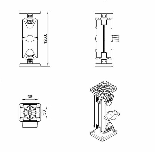 Arat BIGmount Passiv holder Grafisk tablet, Mobiltelefon/Smartphone, Navigator, Tablet/UMPC Sort