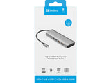 Sandberg 136-79 dockingstation Ledningsført USB 3.2 Gen 2 (3.1 Gen 2) Type-C Grå